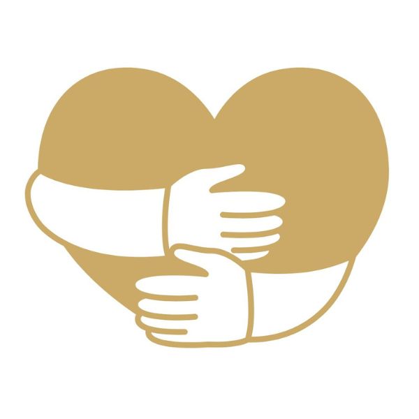 Into Balance Therapies - Pain and Conditions - Image is heart with arms hugging it in gold